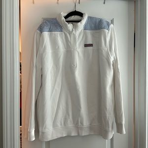 Vineyard Vines Womens 1/4 Zip White Pullover Sweatshirt Sz XL